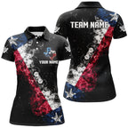 Personalized Black Grunge Texas Flag Smoke Billiard Shirt, Patriotic Texas Billiard Jersey