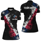 Personalized Black Grunge Texas Flag Smoke Billiard Shirt, Patriotic Texas Billiard Jersey