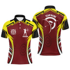 Personalized Red Yellow Archery Games Tournament Polo Shirts Custom Archery Jerseys For Team