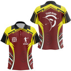 Personalized Red Yellow Archery Games Tournament Polo Shirts Custom Archery Jerseys For Team