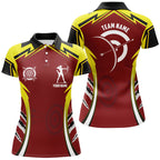 Personalized Red Yellow Archery Games Tournament Polo Shirts Custom Archery Jerseys For Team