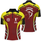 Personalized Red Yellow Archery Games Tournament Quarter-Zip Shirts, Archery Jerseys