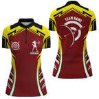 Personalized Red Yellow Archery Games Tournament Quarter-Zip Shirts, Archery Jerseys