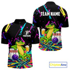 Colorful Bowling Jersey Funny Alligator Bowling Polo & 1/4 Zip Custom Bowling Team Shirts