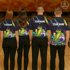 Colorful Bowling Jersey Funny Alligator Bowling Polo & 1/4 Zip Custom Bowling Team Shirts