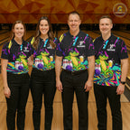 Colorful Bowling Jersey Funny Alligator Bowling Polo & 1/4 Zip Custom Bowling Team Shirts