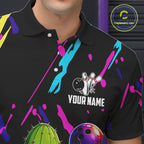 Colorful Bowling Jersey Funny Cactus Bowling Polo & 1/4 Zip Custom Bowling Team Shirts