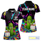 Colorful Bowling Jersey Funny Cactus Bowling Polo & 1/4 Zip Custom Bowling Team Shirts