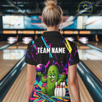 Colorful Bowling Jersey Funny Cactus Bowling Polo & 1/4 Zip Custom Bowling Team Shirts
