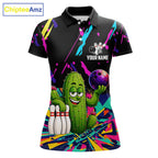 Colorful Bowling Jersey Funny Cactus Bowling Polo & 1/4 Zip Custom Bowling Team Shirts