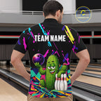 Colorful Bowling Jersey Funny Cactus Bowling Polo & 1/4 Zip Custom Bowling Team Shirts