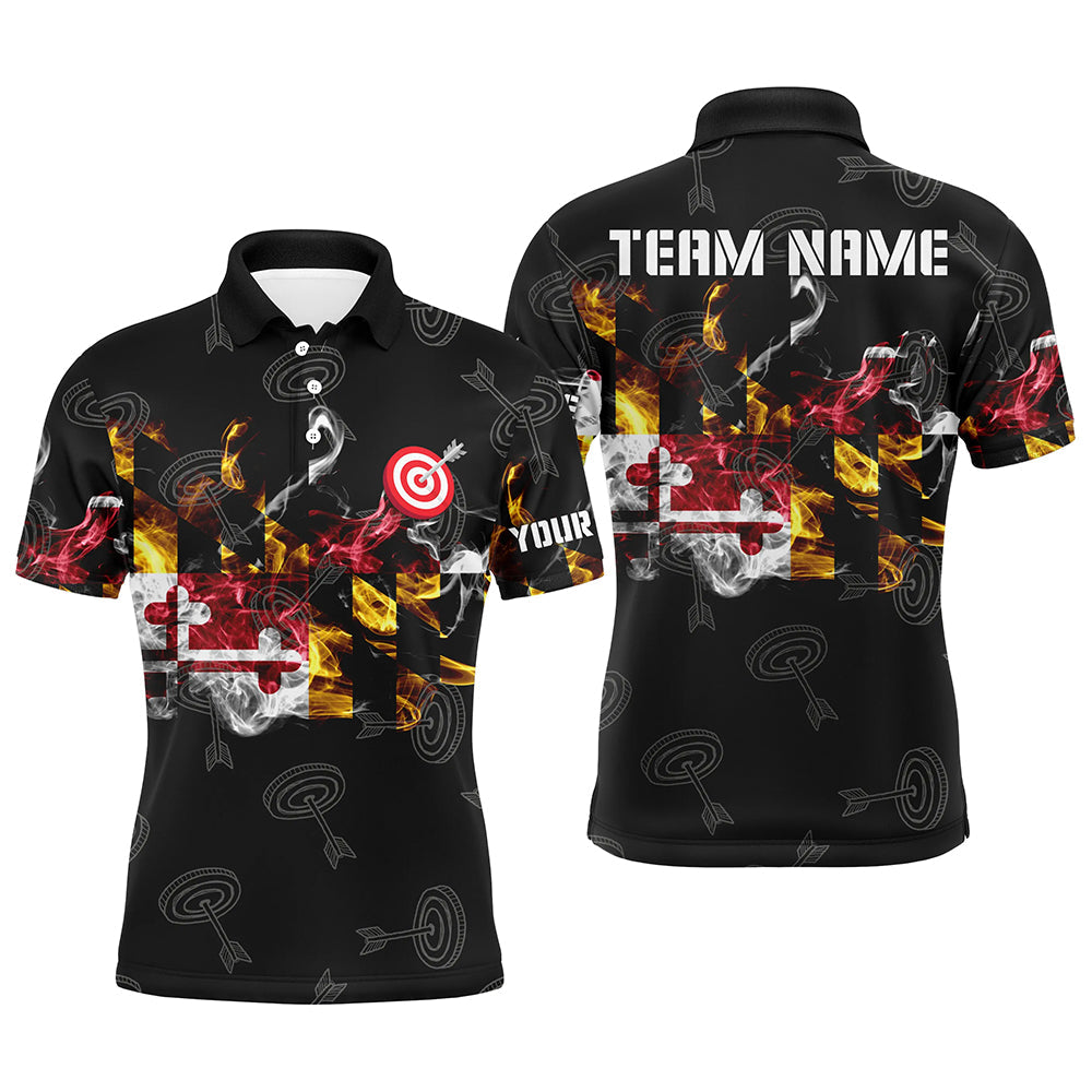Personalized Maryland Flag Smoke Archery Shirts Custom Patriotic Archery Team Jerseys