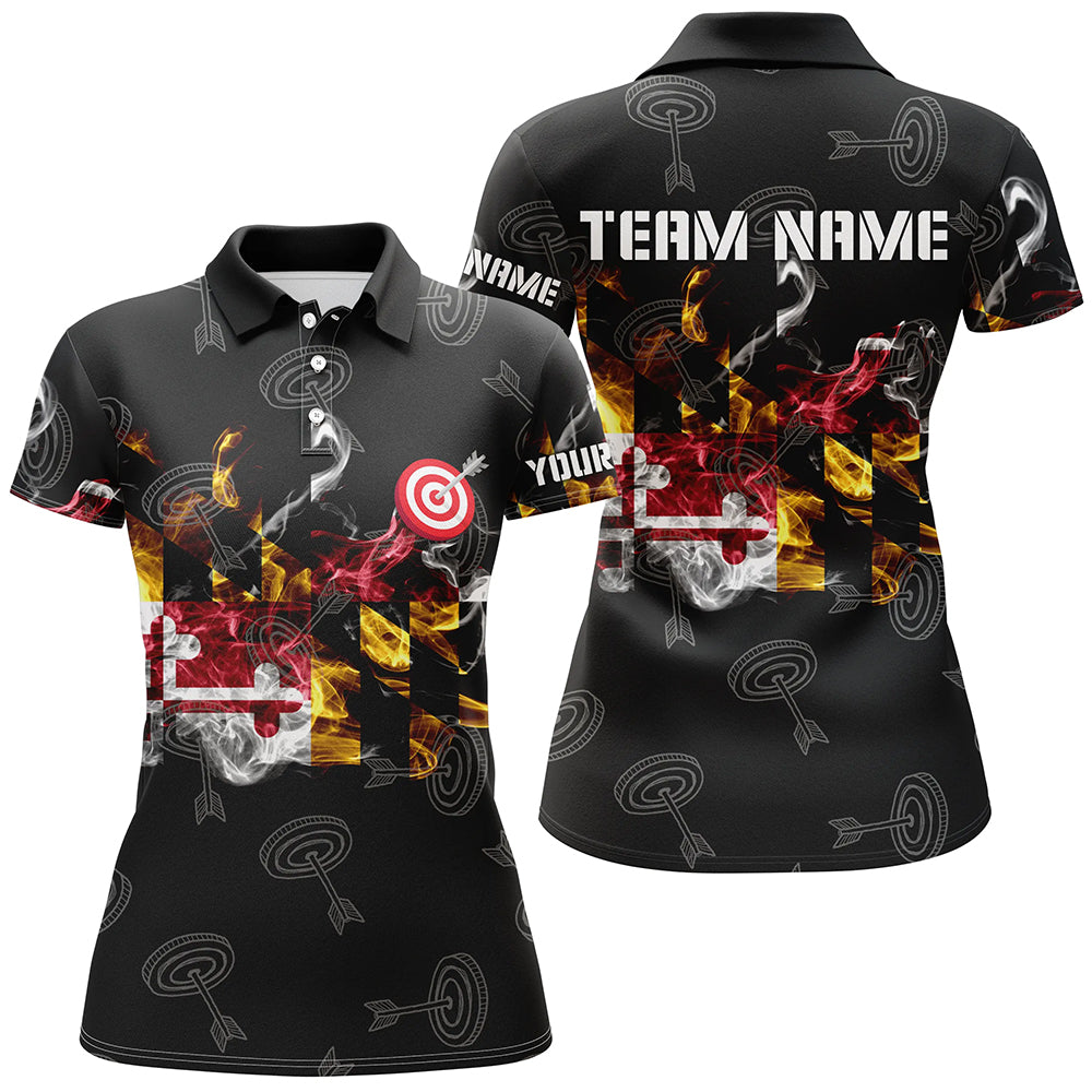 Personalized Maryland Flag Smoke Archery Shirts Custom Patriotic Archery Team Jerseys