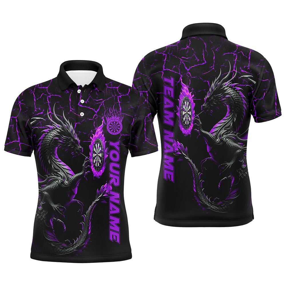 Personalized Purple Big Dragon 3D Printed Darts Shirts Custom Team League Darts Jerseys