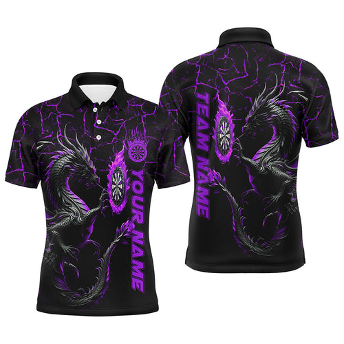Personalized Purple Big Dragon 3D Printed Darts Shirts Custom Team League Darts Jerseys