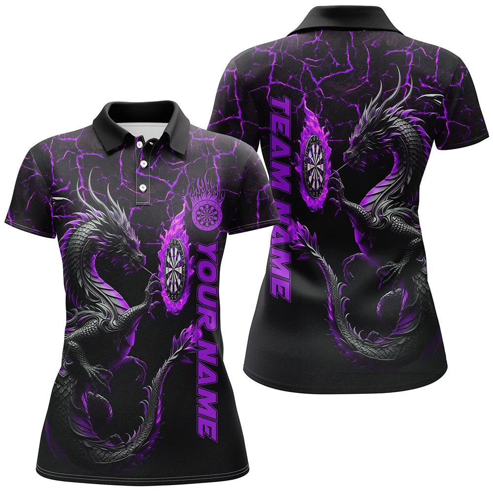 Personalized Purple Big Dragon 3D Printed Darts Shirts Custom Team League Darts Jerseys