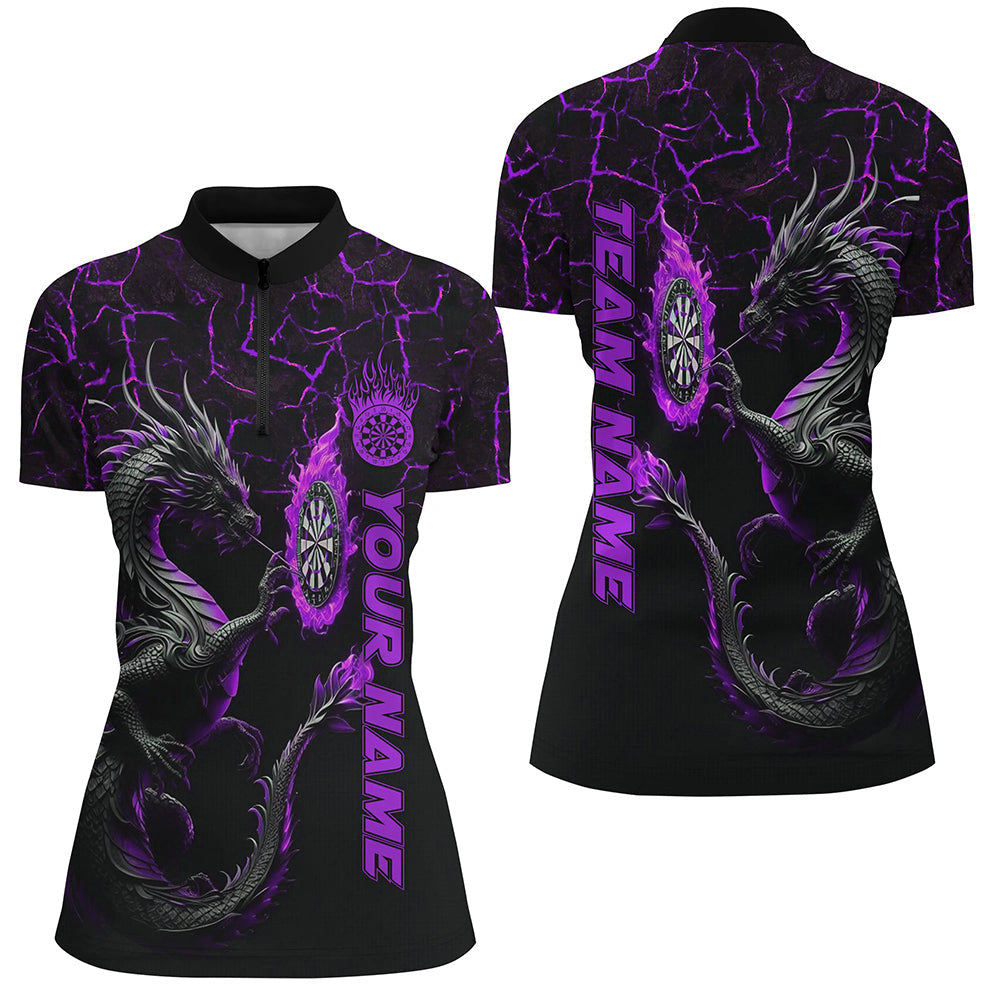 Personalized Purple Big Dragon 3D Printed Darts Shirts Custom Team League Darts Jerseys