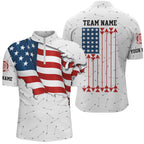 Personalized Patriotic USA Flag Archery Quarter-Zip Shirts Archery Team Uniform Shirts