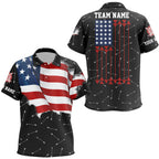 Personalized Patriotic USA Flag Archery Polo Shirts Archery Team Uniform Shirts