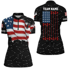 Personalized Patriotic USA Flag Archery Polo & Quarter-Zip Shirts Archery Team Uniform Shirts