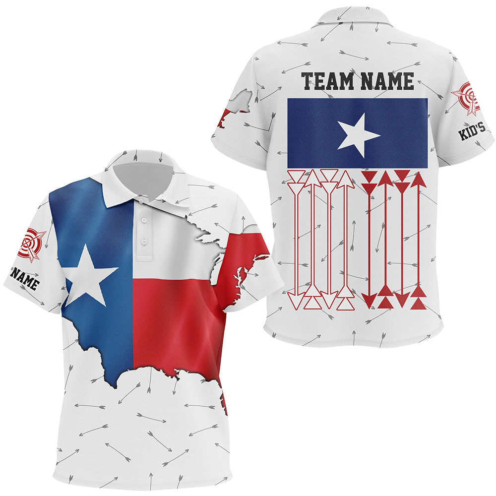 Personalized Patriotic Texas Flag Archery Polo Shirts Archery Team Uniform Shirts