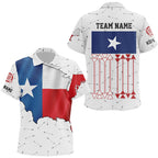 Personalized Patriotic Texas Flag Archery Polo Shirts Archery Team Uniform Shirts