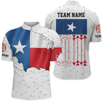 Personalized Patriotic Texas Flag Archery Polo & Quarter-Zip Shirts Archery Team Uniform Shirts