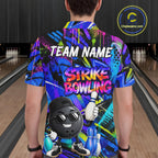 Funny Colorful Graffiti Pattern Bowling Shirts Custom Bowling Team Jersey Polo & 1/4 Zip