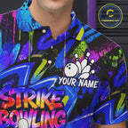 Funny Colorful Graffiti Pattern Bowling Shirts Custom Bowling Team Jersey Polo & 1/4 Zip
