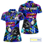 Funny Colorful Graffiti Pattern Bowling Shirts Custom Bowling Team Jersey Polo & 1/4 Zip