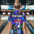 Funny Colorful Graffiti Pattern Bowling Shirts Custom Bowling Team Jersey Polo & 1/4 Zip