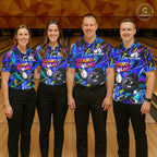 Funny Colorful Graffiti Pattern Bowling Shirts Custom Bowling Team Jersey Polo & 1/4 Zip