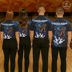 Personalized Blue Lightning Thunder Deer Bowling Shirts Custom Bowling League Team Jersey