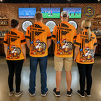 Custom Orange Funny Turkey Beer US Flag Darts Jerseys, Thanksgiving Darts Team Shirts