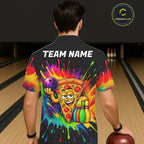 Colorful Bowling Jerseys Funny Pizza Bowling Hawaiian Shirt Custom Bowling Team Shirts