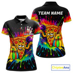 Colorful Bowling Jerseys Funny Pizza Bowling Polo, Quarter Zip Custom Bowling Team Shirts