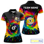 Colorful Splatter Billiard Jersey Funny 8 Ball & 9 Ball Billiard Shirts Custom Pool Jersey