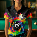 Colorful Splatter Billiard Jersey Funny 8 Ball & 9 Ball Billiard Shirts Custom Pool Jersey