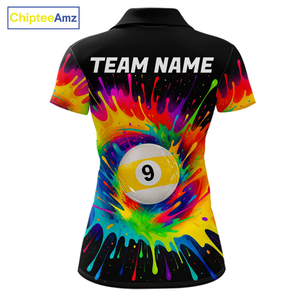 Colorful Splatter Billiard Jersey Funny 8 Ball & 9 Ball Billiard Shirts Custom Pool Jersey