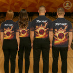 Personalized Fire Flame Lion Bowling Jersey Custom Bowling Team Shirt Polo & 1/4 Zip