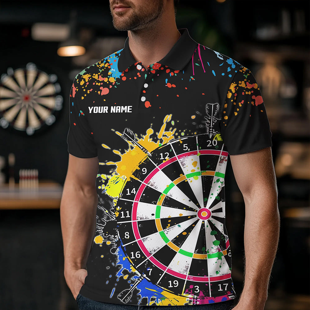 Funny Dartboards Colorful Paint Aim Shoot Swear Repeat Custom Darts Shirt, Dart Jerseys