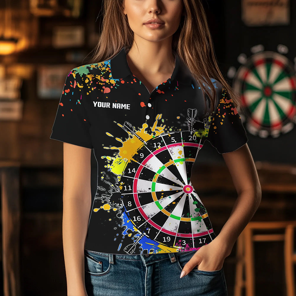 Funny Dartboards Colorful Paint Aim Shoot Swear Repeat Custom Darts Shirt, Dart Jerseys