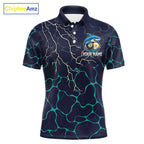 Blue Funny Shark 8 Ball & 9 Ball Lightning Billiard Shirts Custom Pool Team Jersey