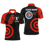 Personalized Red Archery Jerseys Custom Archery Polo Shirts Team League Archery Shirts