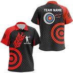 Personalized Red Archery Jerseys Custom Archery Polo Shirts Team League Archery Shirts