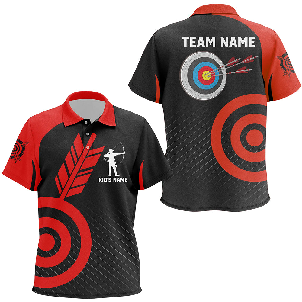 Personalized Red Archery Jerseys Custom Archery Polo Shirts Team League Archery Shirts