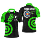Personalized Green Archery Jerseys Custom Archery Polo Shirts Team League Archery Shirts
