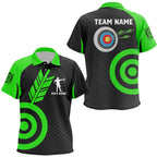 Personalized Green Archery Jerseys Custom Archery Polo Shirts Team League Archery Shirts