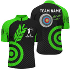 Green Archery Jerseys Custom Archery Quarter-Zip Shirt Team League Archery Shirts
