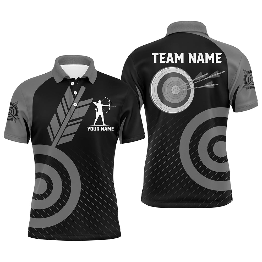 Personalized Grey Archery Jerseys Custom Archery Polo Shirts Team League Archery Shirts